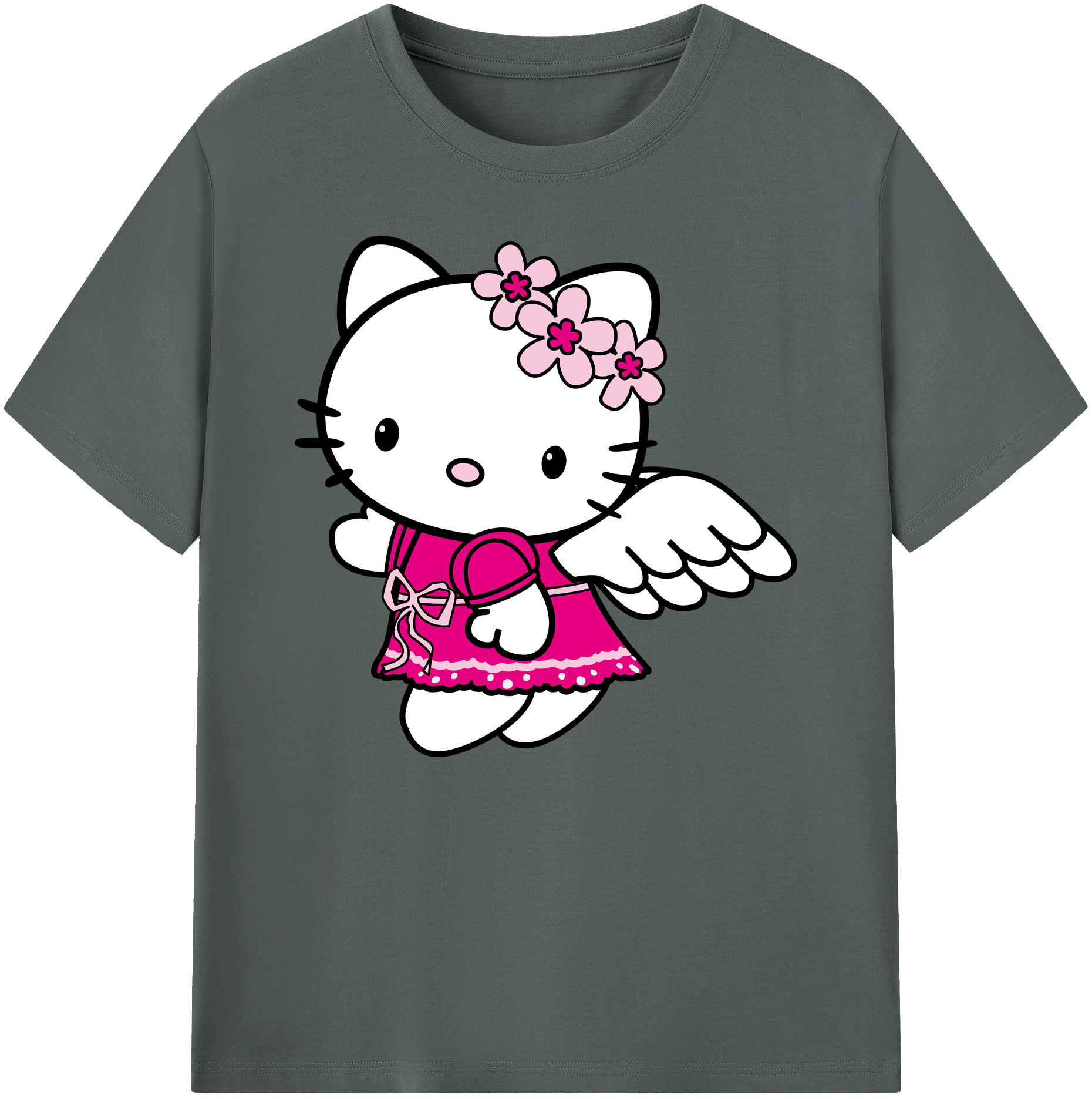 （画像用） Hello Kitty ハローキティ 綿100％ メンズ半袖Tシャツ｜肌触りやわらか＆通気性